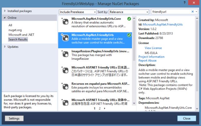 FriendlyUrl NuGet Package